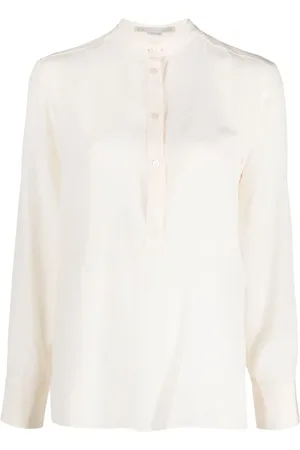 Stella McCartney Blusa de seda con cuello mao
