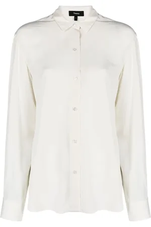THEORY Camisa de crepé con volantes
