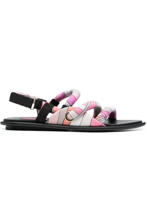 Puccini Sandalias planas con estampado Marmo