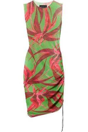 Louisa Ballou Vestido asimétrico con estampado botánico
