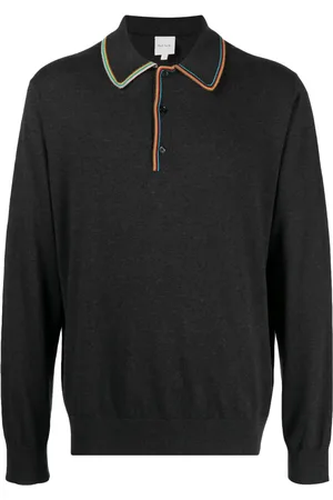 Paul Smith Playera tipo polo manga larga con motivo de rayas