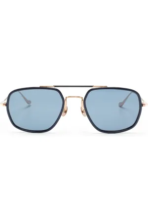 MATSUDA Lentes de sol con armazón estilo piloto y micas de color