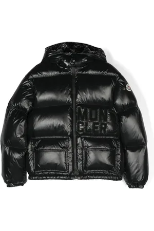 Moncler Chamarra capitonada con capucha y logo estampado