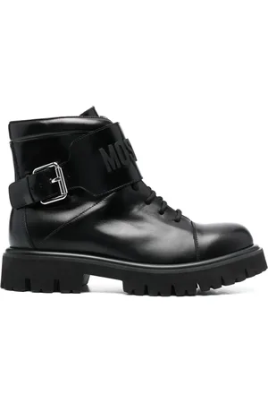 Moschino Botas con agujetas y logo en relieve