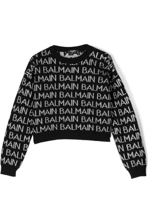 Balmain Suéter tejido con logo en intarsia