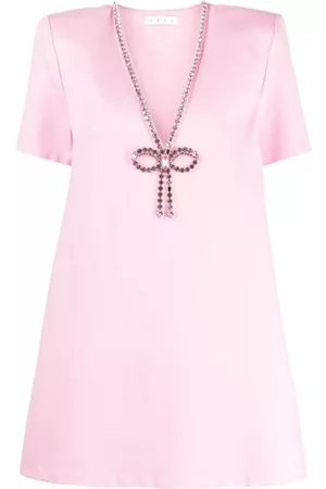 AREA Vestido corto con detalles de cristal