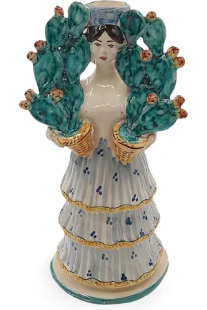 Les-Ottomans Portavelas de porcelana Cactus Woman
