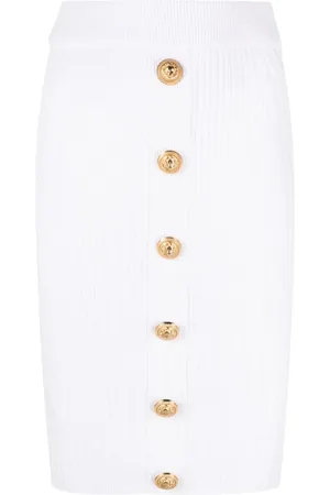 Balmain Falda lápiz tejida de canalé