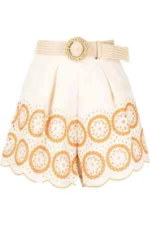 ZIMMERMANN Shorts con bordado inglés