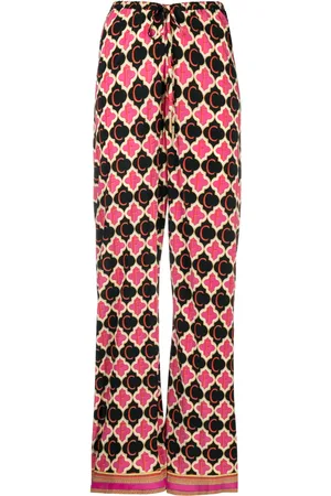 Camilla Pantalones de seda con estampado geométrico