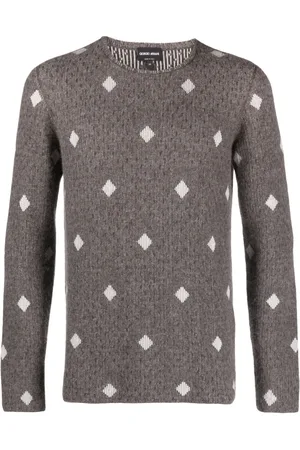 Giorgio Armani Suéter con motivo de rombos en jacquard