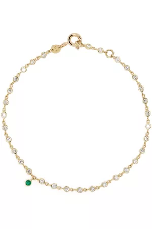We by White Bird Pulsera Clarisse Rivière en oro de 18kt con diamantes y esmeralda