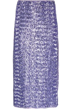 Oseree Falda midi bordada con lentejuelas