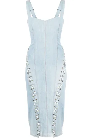FLEUR DU MAL Vestido de mezclilla con agujetas