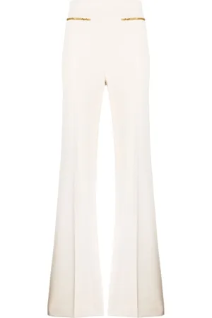 Elisabetta Franchi Pantalones palazzo bordados con lentejuelas