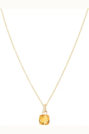 Kiki Mcdonough Collar Kiki Cushion en oro amarillo de 18kt con citrino y diamante