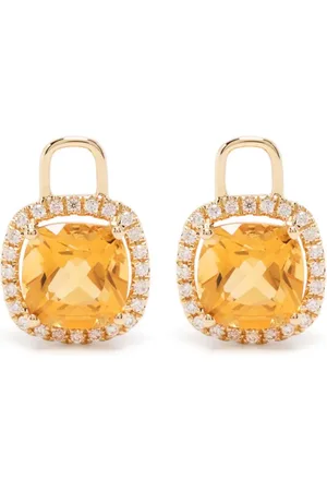 Kiki Mcdonough Aretes Grace en oro amarillo de 18kt con citrino