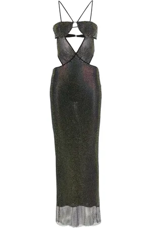 Ilkyaz Ozel Vestido con aberturas y apliques de strass