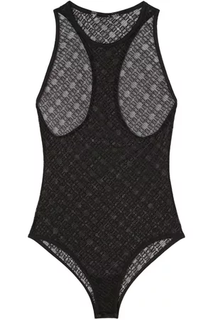 Palm Angels Body de encaje con espalda de nadador y logo