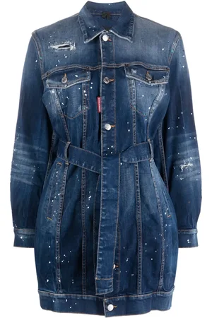 Dsquared2 Chamarra de mezclilla con salpicaduras de pintura estampadas