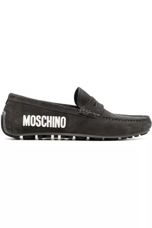 Moschino Mocasines de gamuza con aplique del logo