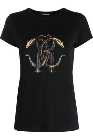 Roberto Cavalli Playera con logo estampado