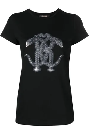 Roberto Cavalli Playera con estampado de serpiente y monograma