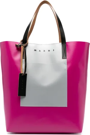 Marni Tote con logo grabado y paneles