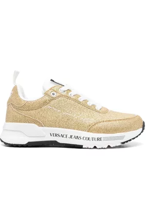 VERSACE Tenis bajos metalizados