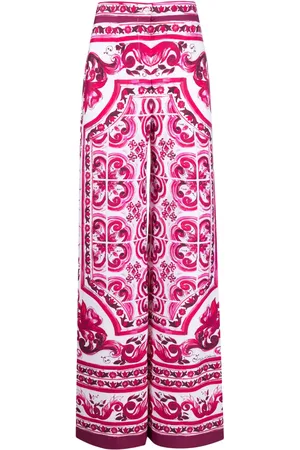 Dolce & Gabbana Pantalones anchos con estampado Mayólica