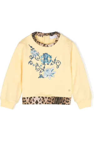 Roberto Cavalli Sudadera con ribete de leopardo