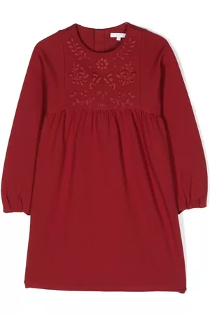 Chloé Vestido manga larga con bordado floral