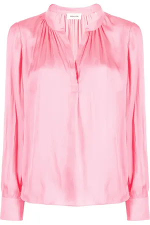 Zadig & Voltaire Blusa satinada Tink con cuello mao
