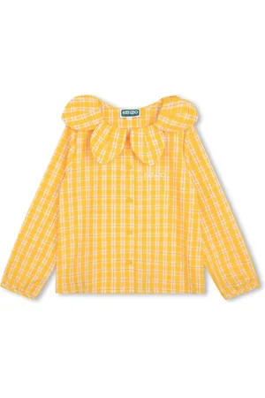 Kenzo Camisa con logo bordado y motivo de cuadros