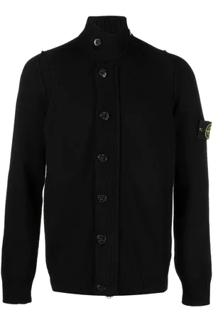 Stone Island Cárdigan con botones y parche del logo