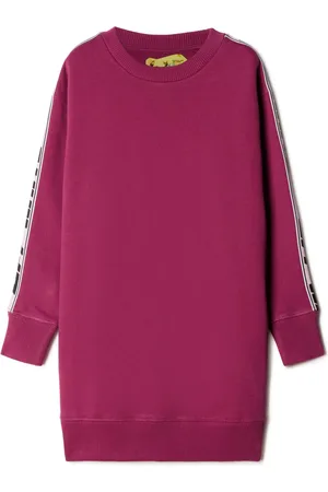 OFF-WHITE Vestido estilo sudadera con franja del logo