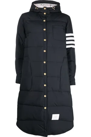 Thom Browne Abrigo capitonada con capucha y motivo 4-Bar