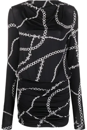 VERSACE Vestido corto con estampado de collar