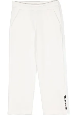 MONNALISA Pantalones con pretina elástica y logo estampado