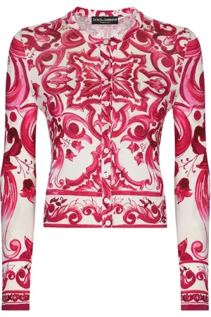 Dolce & Gabbana Cárdigan de seda con estampado Mayólica