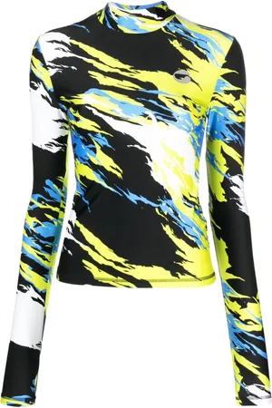 COPERNI Playera con estampado abstracto y cuello de tortuga