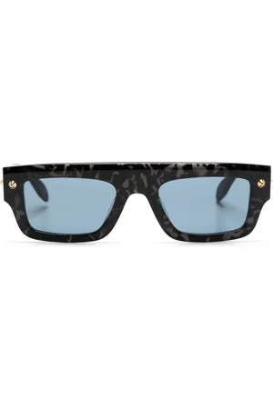 Alexander McQueen Lentes de sol con armazón cuadrada y motivo jaspeado