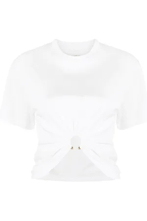 Paco rabanne Playera manga corta con detalle fruncido