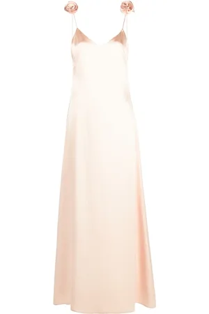 MAGDA BUTRYM Vestido de seda largo con apliques florales