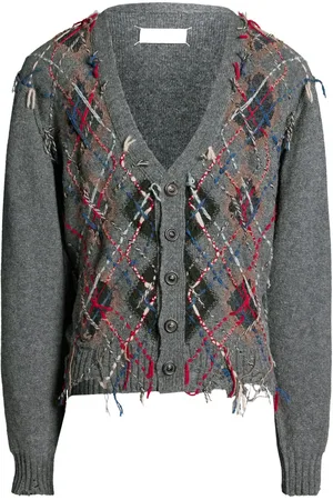 Maison Margiela Cárdigan tejido en intarsia con abertura