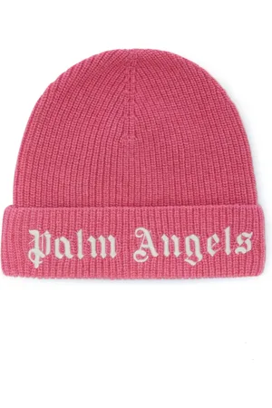 Palm Angels Gorro tejido de canalé con logo bordado