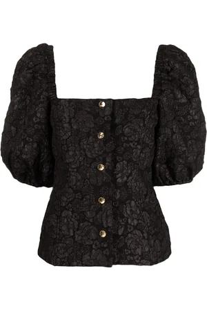 Ganni Blusa ajustada con estampado floral