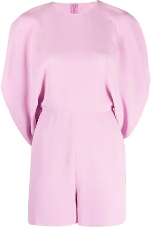 VALENTINO GARAVANI Jumpsuit de seda con mangas murciélago 2000