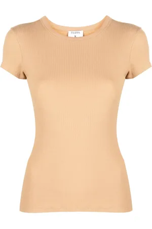 Filippa K Playera tejida de canalé con cuello redondo