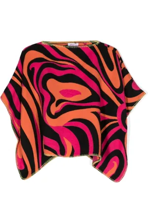 PUCCI Junior Poncho con motivo abstracto